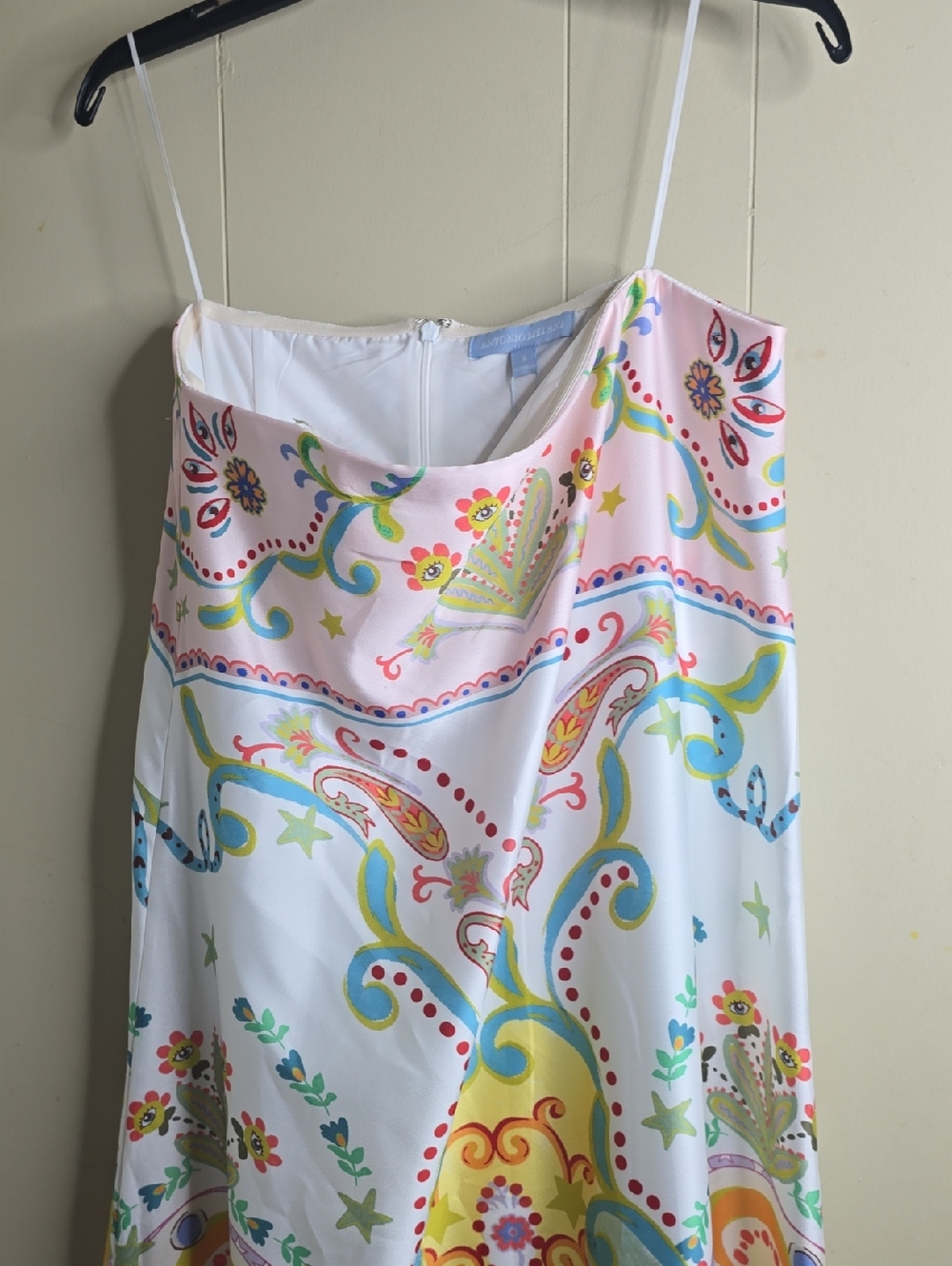 Antonio Melani Lucia Printed Statin Strapless Maxi Dress Size 6 - Picture 4 of 10